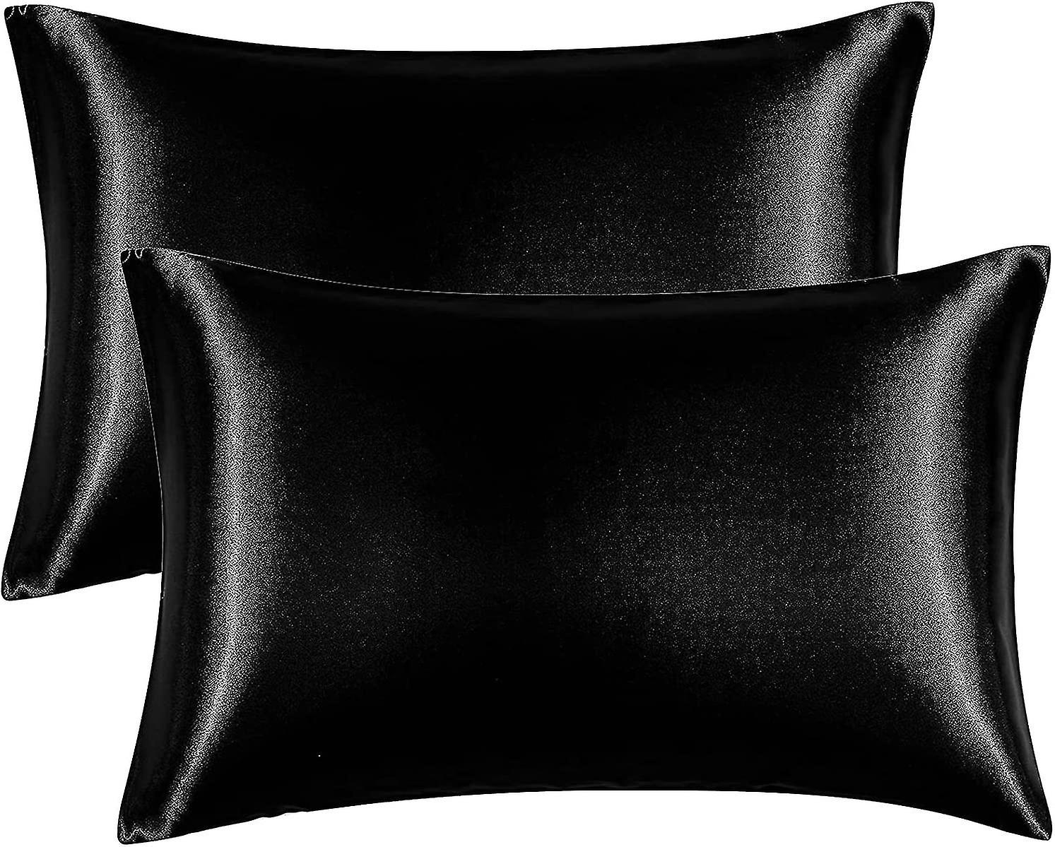 Satin'ista Black Satin Pillowcase Set Shea by Design