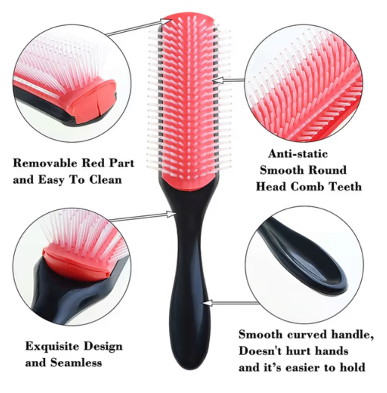 9 Row Detangling Brush - Shea by Design
